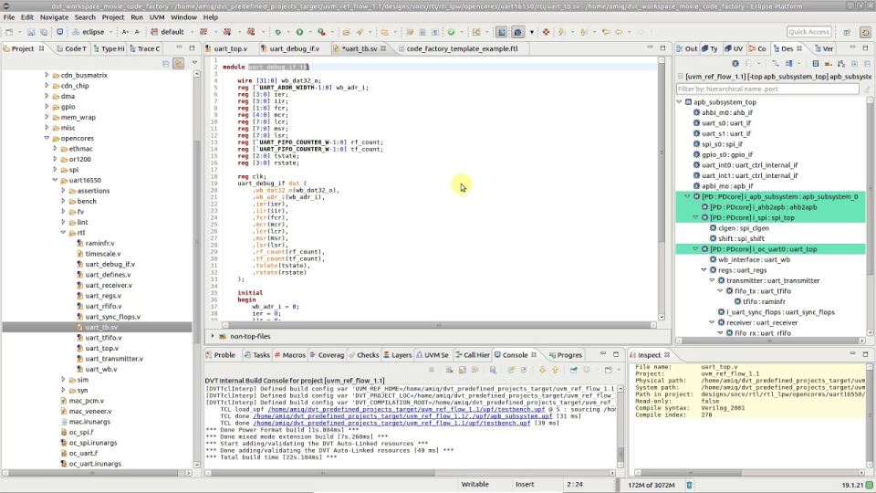 screenshot of DVT Eclipse IDE